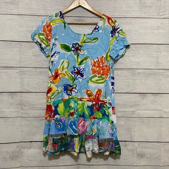 Jams World Floral Tropical Shift Dress size M - Picture 3 of 3